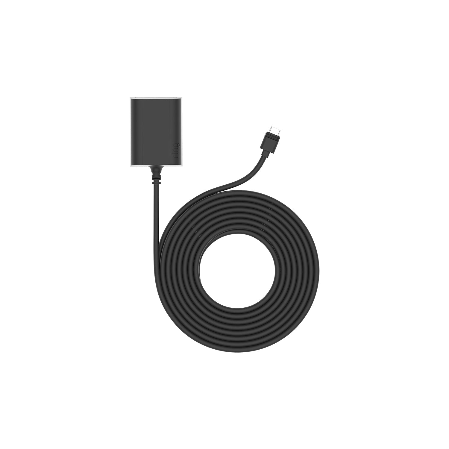 Indoor/Outdoor Power Adapter (USB-C) (for Outdoor Cam Plus, Outdoor Cam Pro, Stick Up Cam Pro, Spotlight Cam Plus, Spotlight Cam Pro)  - Black Ring Indoor/Outdoor Power Adapter with coiled USB-C cable and weather-resistant plug for continuous camera power.